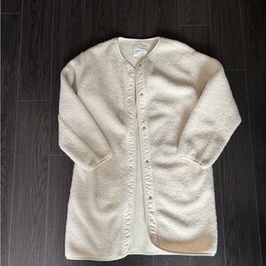ARITZIA Sherpa Cream Button-Up Jacket